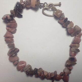 Rhodonite Chip Stone Bracelet