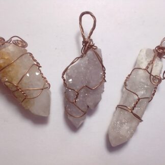 Fairy Quartz (Spirit Quartz) Ass Wire Wrapped Pendant