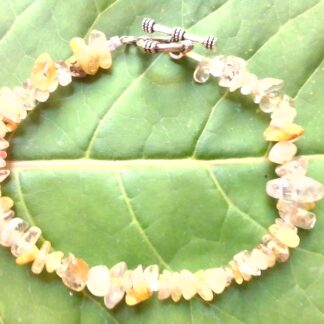Rutilated Quartz Chip Stone Bracelet