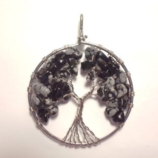 Snowflake Obsidian Large Gemtree Pendant
