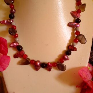 Smokey quartz and pearl necklace for peace and protection