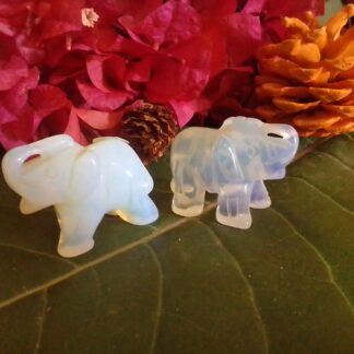 opalite elephant carving