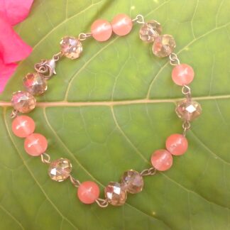 Buy Pink Strawberry Obsidian Bead Bracelet