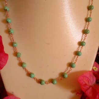 Long Magnesite Green Link Necklace