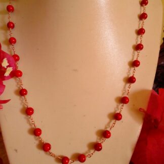 Buy ethically colored Red colored coral necklace
