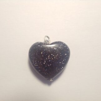 Starstone (Blue Goldstone) Heart Pendant