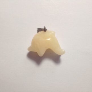 Jade Stone Fish Pendant - Light Yellow (F122)
