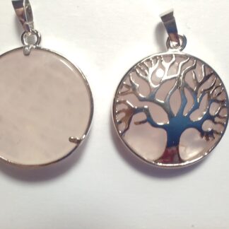 Rose Quartz Plated Gemtree Pendant