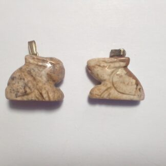 Picture Jasper Lucky Rabbit Pendant