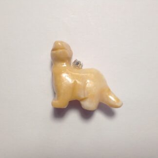 Jade Stone Dinosaur Pendant - Yellow