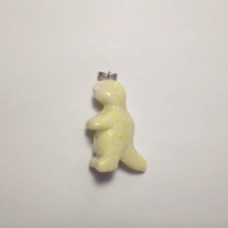 Jade Stone Dinosaur T Rex Pendant - Green (F78)