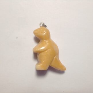 Jade Stone Dinosaur T Rex Pendant - Yellow