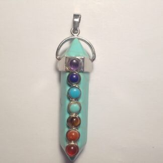 Howlite Light Blue & Chakra Pendant
