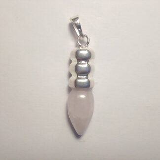 Rose Quartz Plated Silver Point Pendant