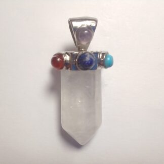 Clear Quartz & Chakra Pendant