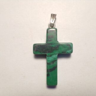 Malachite Small Cross Pendant (F219)