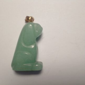 Aventurine Dog Pendant - Green