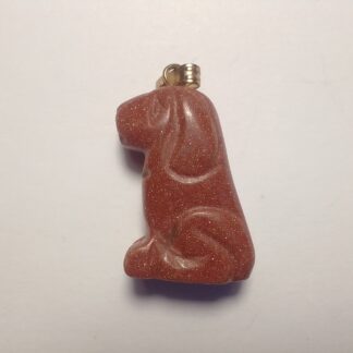 Sunstone/Goldstone Dog Pendant