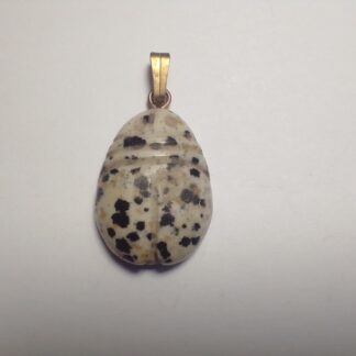 Dalmation Jasper Egyptian Scarab Pendant