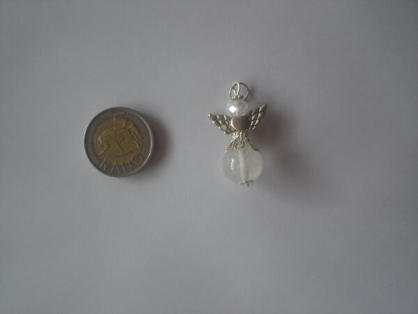Clear quartz angel pendant