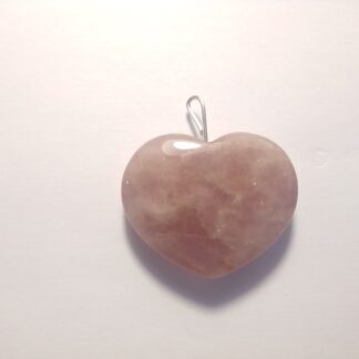 Aventurine Stone Heart Pendant - Pink