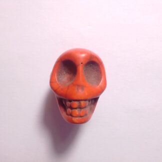 Magnesite Skull Pendant - Orange (F296)