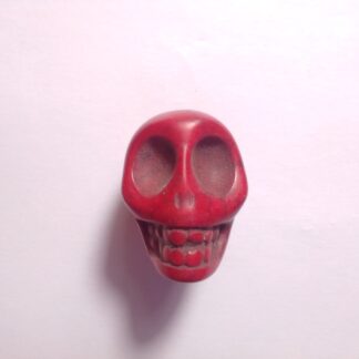 Magnesite Skull Pendant - Red (F293)