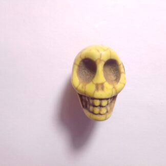 Magnesite Skull Pendant - Yellow (F294)
