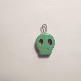 Magnesite Flat Skull Pendant - Small Green (F378)