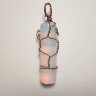 Opalite Wire Wrapped Cylinder Pendant