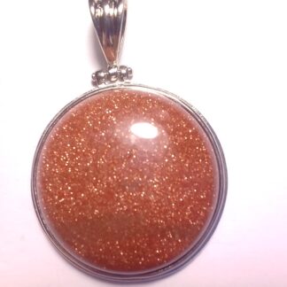 Sunstone/Goldstone Plated Silver Pendant