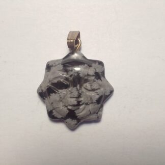 Snowflake Obsidian Medium Sun Pendant