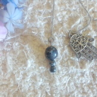 Beautiful Snowflake Obsidian Bead Pendulum