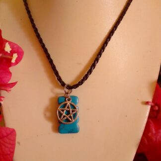 Magnesite and pentagram necklace