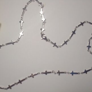 Stainless Steel Crosses Chain Necklace featuring a series of cross charms linked together, 45cm in length.