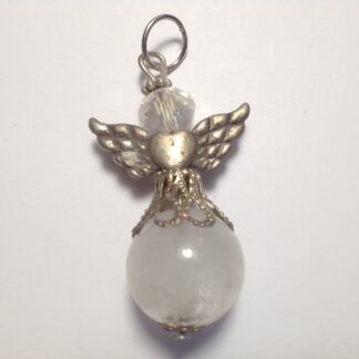 Clear quartz angel pendant