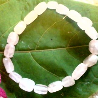 Rose quartz square bead in pale pink color