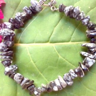 Large chip snowflake obsidian bracelet