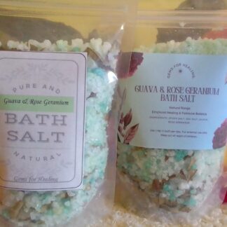 Rose geranium and guava bath products