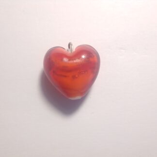 Red Glass Heart Bead Pendant(MX7)