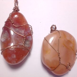 Carnelian Ass wire wrapped pendant