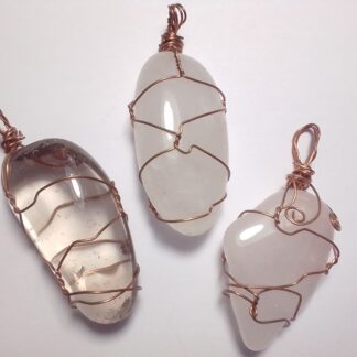 Clear Quartz Ass Wire Wrapped Pendant