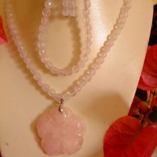 Beaded rose quartz necklace