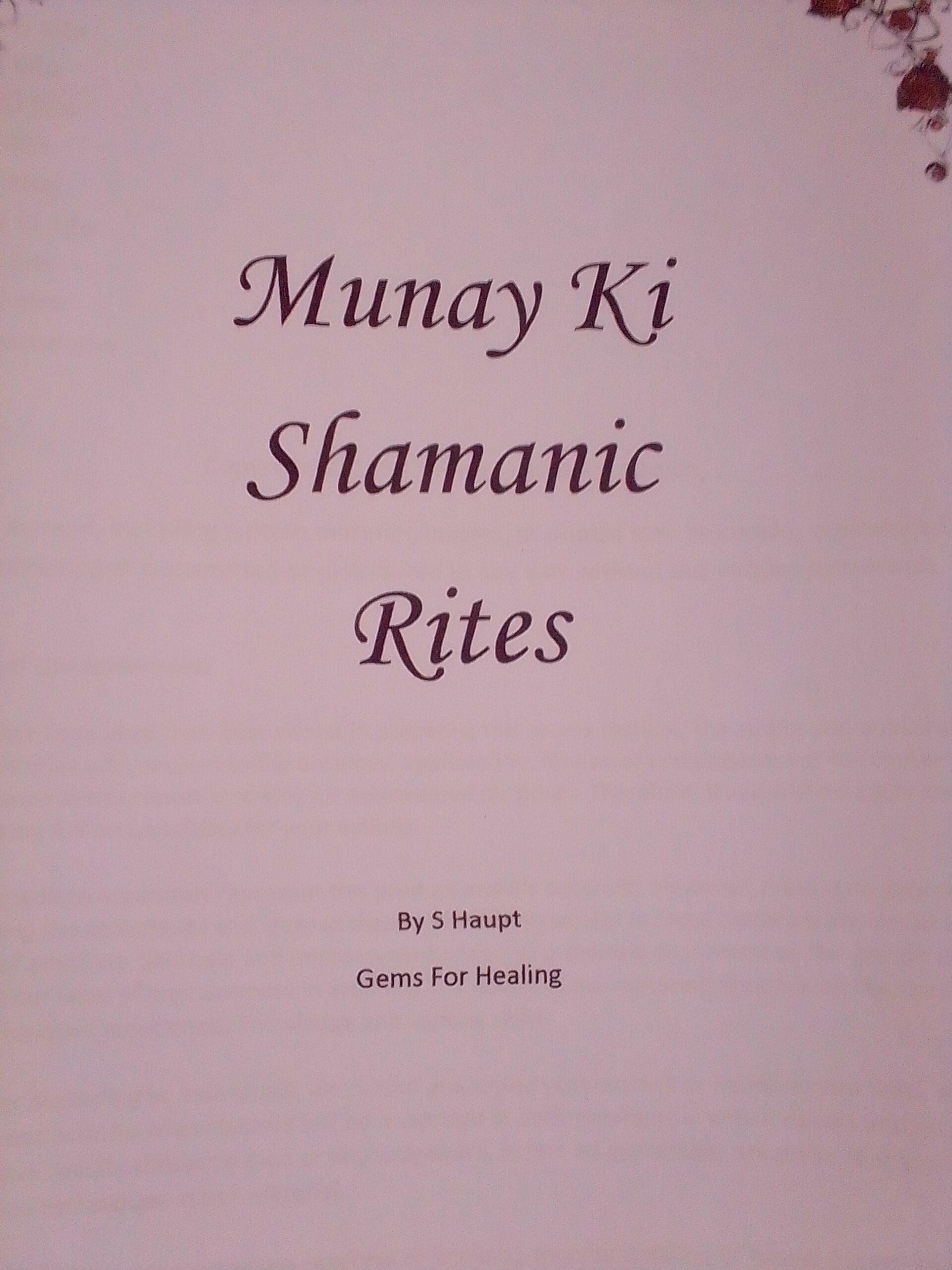 Buy Munay Ki Shamanic Rites Manual