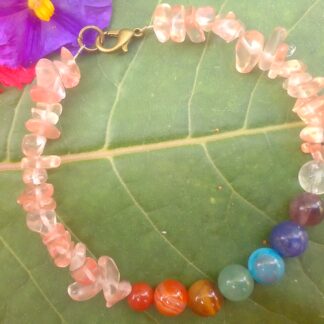 Chakra & Pink Obsidian healing Bracelet