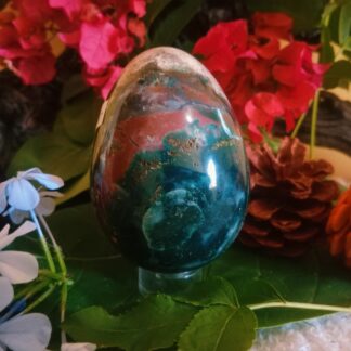Orbicular ocean jasper egg