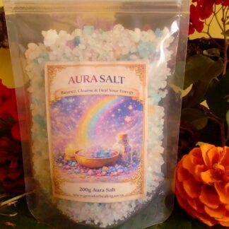 200g of aura salt for spiritual cleansing, protection, and energy healing.