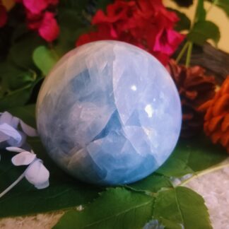 Blue calcite sphere