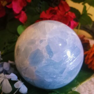 Blue calcite stone ball for sale