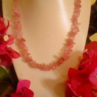 Pink Obsidian Chip Necklace for emotional healing and grounding energy.